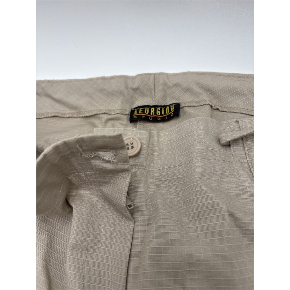 Georgiou Studio Canvas Pants Button Women's Zipper‎ Fly Pull Tie Tied Pant Ankle - Picture 10 of 16